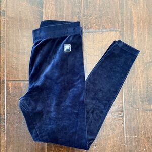 Fila Navy Velour Leggings